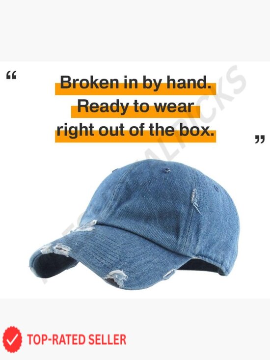 Vintage Washed Distressed Cotton Dad Hat Baseball Cap Adjustable Metal Buckle main image 7
